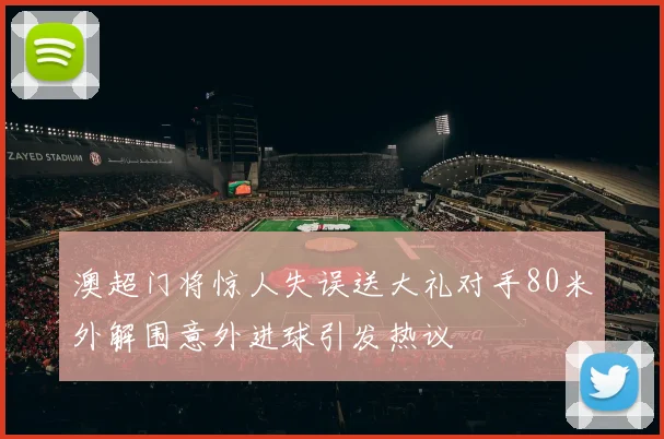 澳超门将惊人失误送大礼对手80米外解围意外进球引发热议